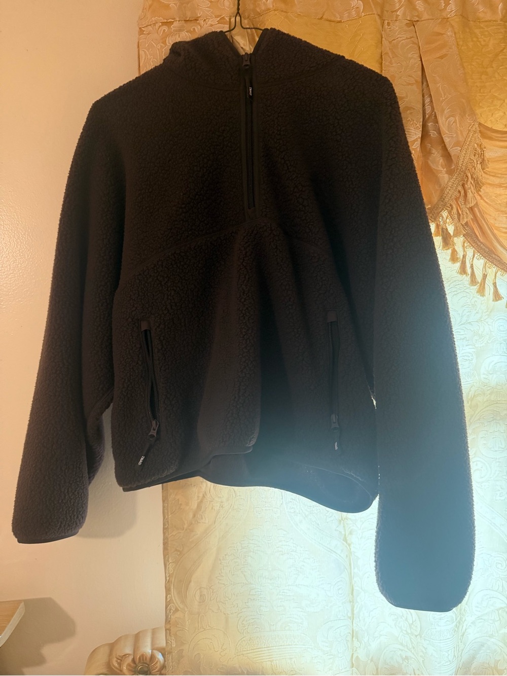 NWT Aritzia polartec thermal pro 1/2 zip high hip hoodie - rich mocha brown